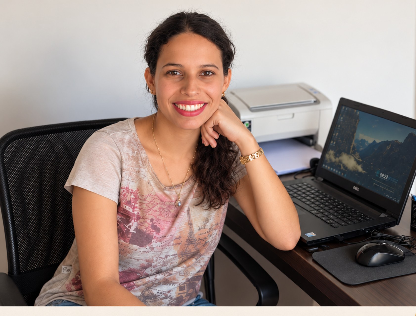 Sara na época de sua experiência com empreendedorismo